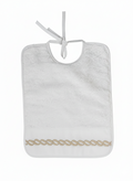 Bavaglio con ricamo corda grezza beige